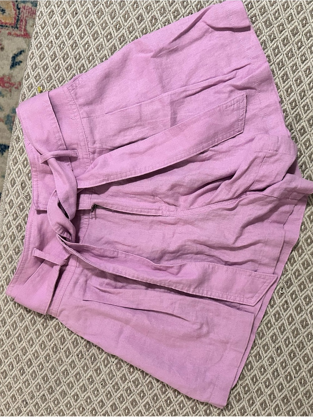 bp High-Waist Lavender Tie-Front Shorts
